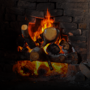 burning logs